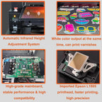 SIHAO A4 UV Printer, DTF UV LED Inkjet Printer with Rotary Attachment, 5760x1440dpi USB, for Bottles Paper Phone Cases PVC