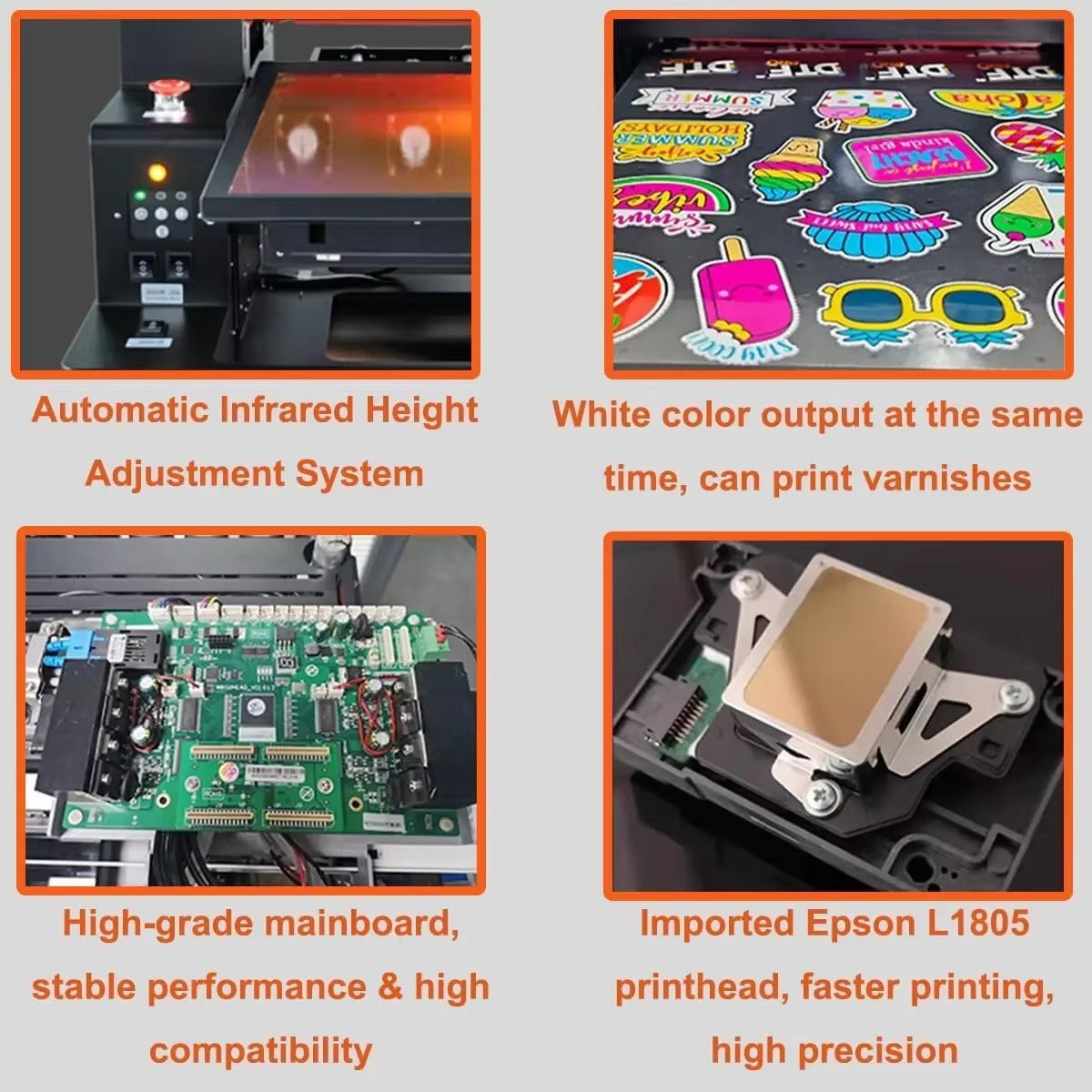 SIHAO A4 UV Printer, DTF UV LED Inkjet Printer with Rotary Attachment, 5760x1440dpi USB, for Bottles Paper Phone Cases PVC