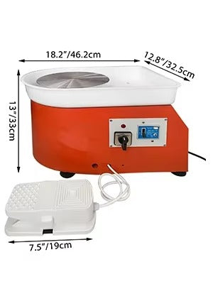 SIHAO 25-30cm 350W Electric Ceramic Wheel Pottery Forming Machine DIY Clay Art Craft Tool with Adjustable Speed Foot Pedal for Students