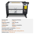 SIHAO CO2 Laser Engraver 60x90cm Laser Cutting Machine with Industrial Digital Control for Wood Acrylic Leather Fabric