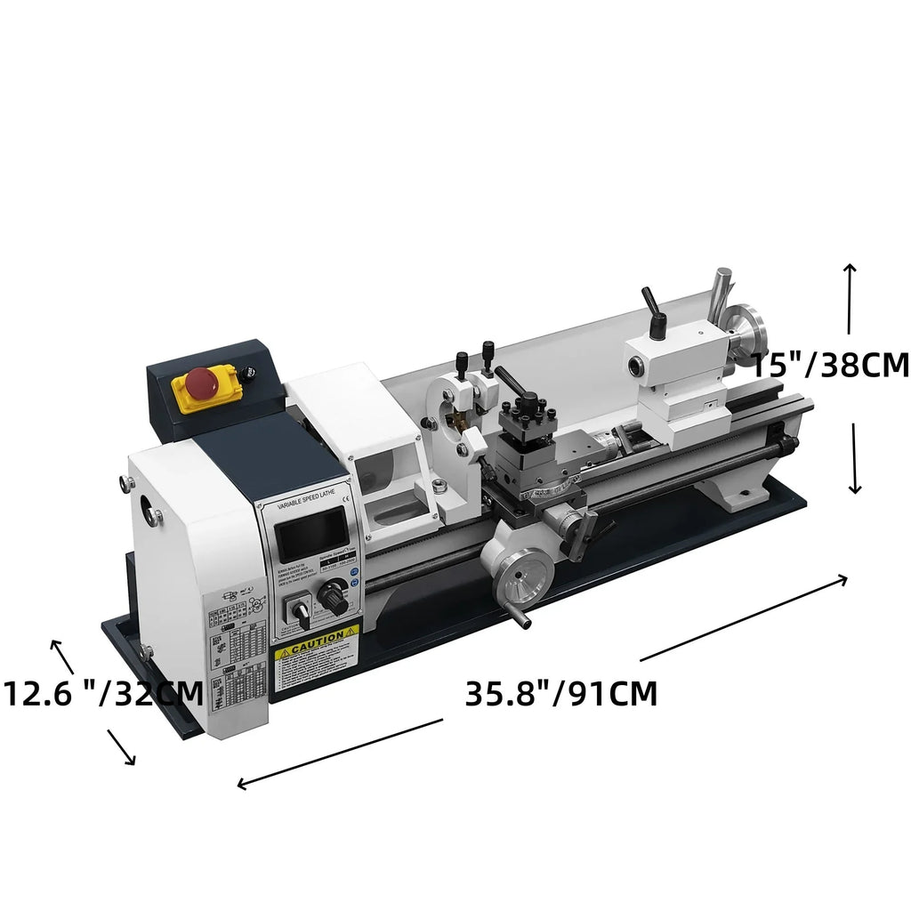 SIHAO 1200W Metal Lathe 220x500mm 0-3000RPM Variable Speed Precision Mini Lathe MT5 MT2 Taper for Engineering Workshop Laboratory Machine Tool
