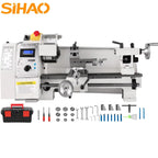 SIHAO Mini Metal Lathe 550W 600W 650W 750W 1100W 1200W —150-220mm Swing X 350-750mm Between Centers Variable Speed 0-2500 RPM, 3-Jaw Chuck, Precision Benchtop Lathe for Drilling & Threading & Steel Aluminum DIY Model Making