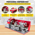 SIHAO MX-180D 600W CNC Mini Metal Lathe Variable Speed Digital Display — Bench Milling Machine for Turning Threading Taper Processing