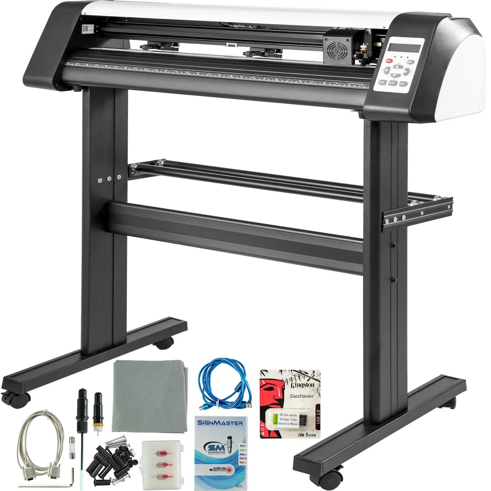 SIHAO 14-Inch Vinyl Cutter & Plotter – Desktop Cutting Machine with 3 Blades + Pen Holder, Software-Controlled for Signs, Decals & Stickers