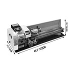 SIHAO Mini Metal Lathe 550W 600W 650W 750W 1100W 1200W —150-220mm Swing X 350-750mm Between Centers Variable Speed 0-2500 RPM, 3-Jaw Chuck, Precision Benchtop Lathe for Drilling & Threading & Steel Aluminum DIY Model Making
