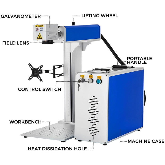 SIHAO 50W Split Fiber Laser & Marking Machine | Cutter (7.9"x7.9") working Area - SIHAOTEC Laser