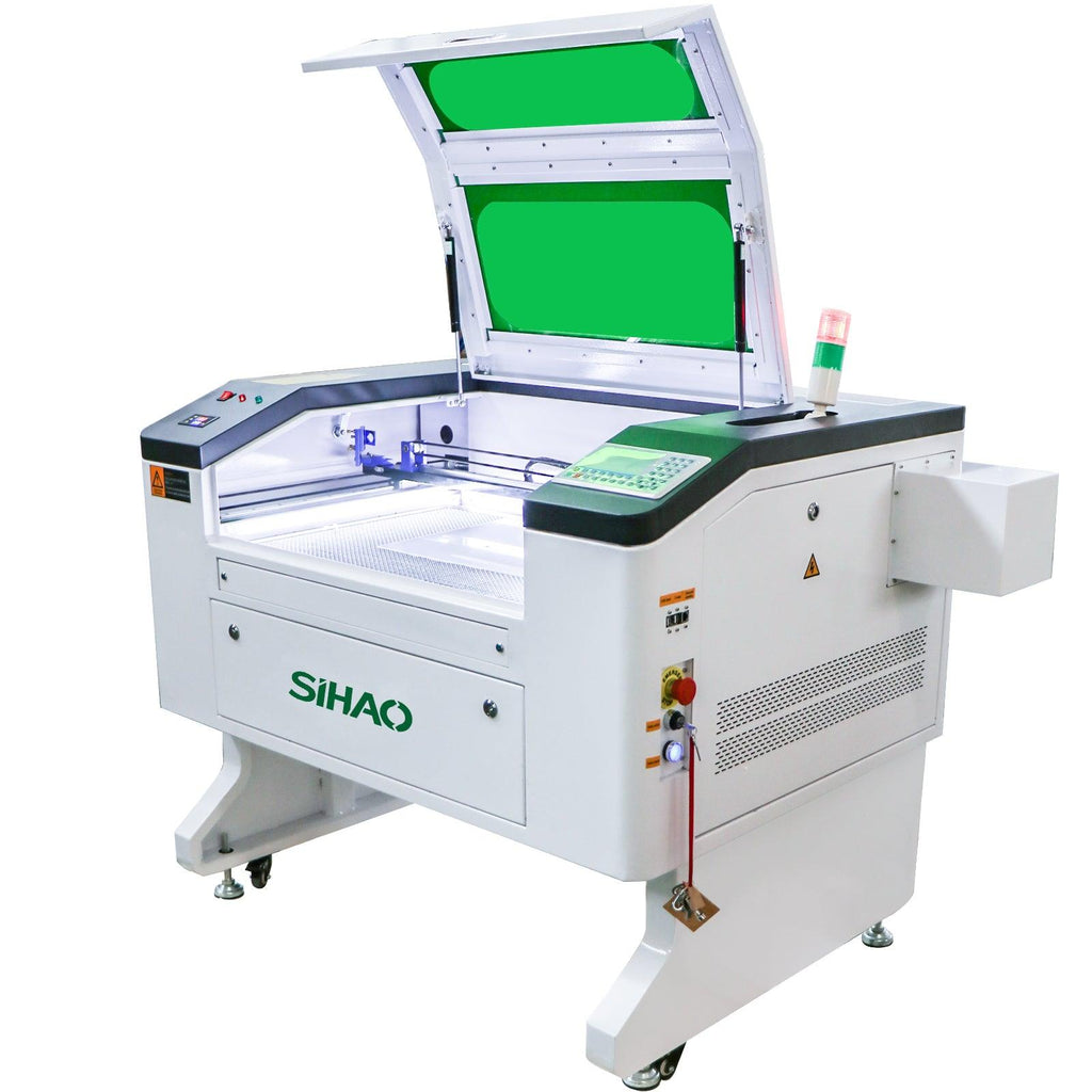 SIHAO Integrated 7050 Engraving Machine 90-100W T2 Tottenham Ruida with Water Chiller US Plug 110V